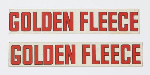 GOLDEN FLEECE : Set of 2 Golden Fleece Lettering Pump decals . New old stock