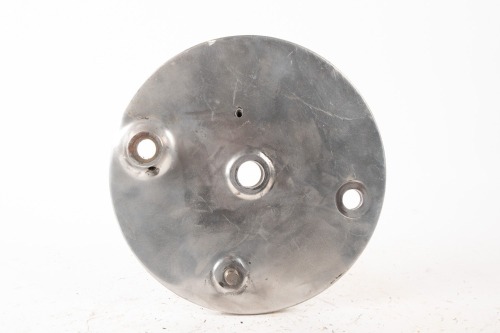 BSA: A BSA polished front brake plate & shoes believed to suit B31 / B33 / Goldstar