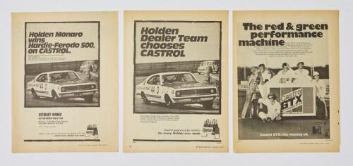 CASTROL: Three Castrol Holden Dealer team, Red and Green Machine press advertisements