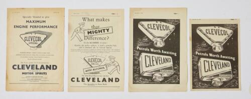 CLEVELAND: Four CLEVELAND and CLEVECOL advertisements looking forward to the end of petrol pooling