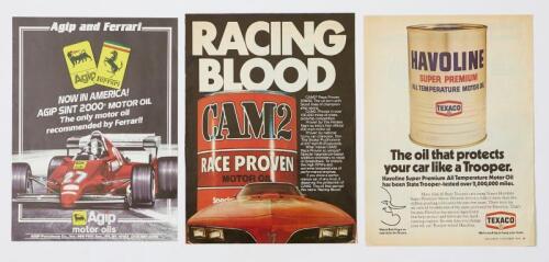 VARIOUS advertisements: Three various AGIP, CAM2, TEXACO and Havoline full colour press advertisements