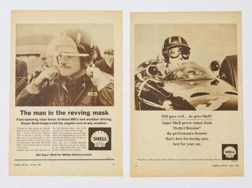 SHELL: Two Shell press advertisements featuring Graham Hill