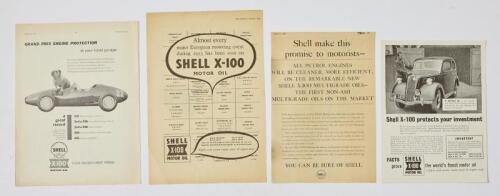 SHELL: Four Shell press advertisements for Shell X-100 motor oil