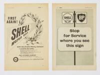 SHELL: Two Shell press ad for oils and success at Goodwood and a duel ad with both Shell and BP