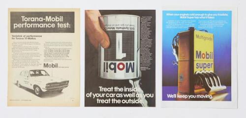 MOBIL: Three Mobil full colour press advertisements - Torana performance and Mobil 1