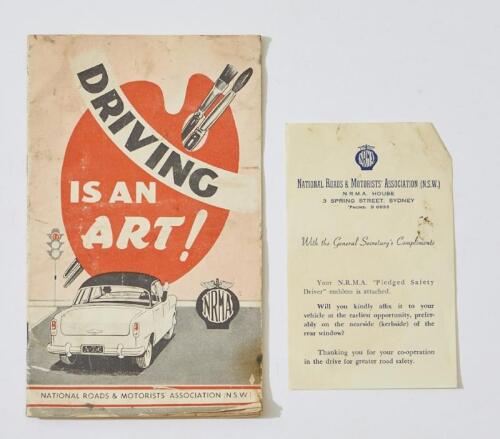 NRMA: A NRMA driving brochure, Driving is an Art! National Roadvertisements & Motorists Association (NSW)