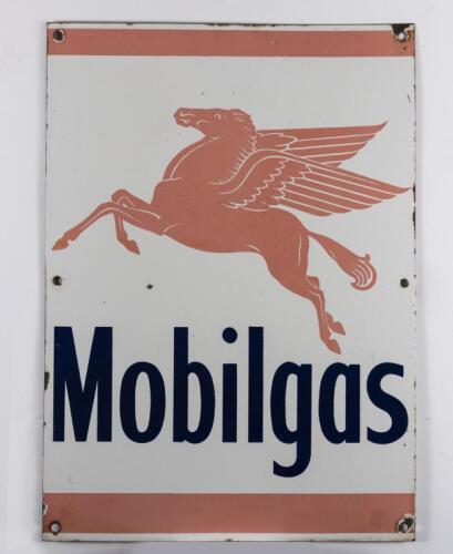 MOBILGAS: An original 'Mobilgas' enamel sign. Measures 50.5 cm x 36 cm