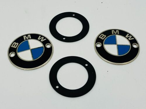 BMW: A pair of original tank emblems to suit R25/3-R27, R51/2-R68 and R50-R69S models [Location: Sydney]