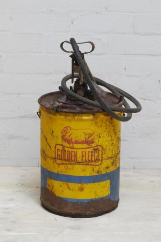 GOLDEN FLEECE: Golden Fleece 20kg Grease Pail with some contents.
