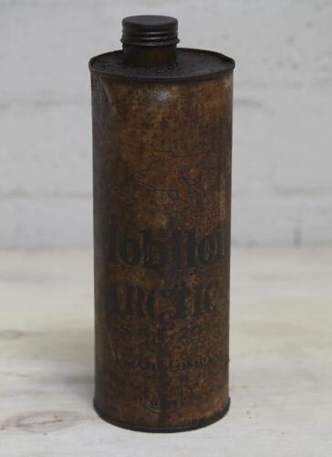 MOBIL: Mobiloil Artic One Quart Cylinderical Tin