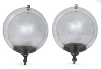 MARCHAL: Two impressive large pre-war Marchal Strilux headlamps, featuring clear lens & fluted inner lens housing & small green indicator lenses at top, 25cm lens diameter - 2