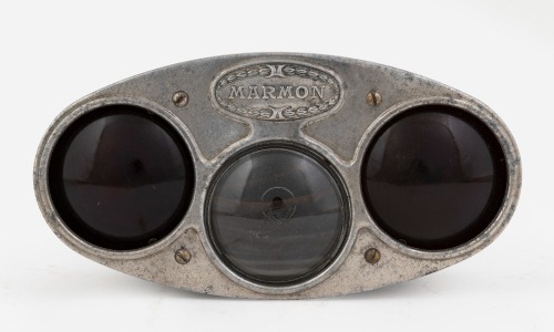 TAIL LAMP: A circa 1920s Marmon (USA) three lens tail lamp, model Type-A, convex lens width 7cm, overall unit width 23.5cm