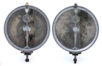 MARCHAL: A pair of circa 1930s or 1940s Marchal 'bullseye' headlamps, 22cm lens diameter, clear lens, believed to have been used commonly on French makes