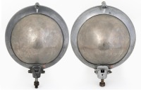 MARCHAL: A pair of circa 1930s or 1940s Marchal 'bullseye' headlamps, 22cm lens diameter, clear lens, believed to have been used commonly on French makes - 2