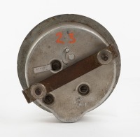 DASH CLOCK: A 1920s or 1930s eight days dash clock, white with black Roman numeral numbering, lens width 7.5cm, overall width 9.5cm - 2