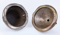 HEADLAMPS / SIDE LAMPS: A brass headlamp & side lamp set in Art-Nouveau style, headlamp overall width 29cm, side lamp width 10cm - 3