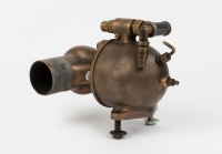 SCHEBLER CARBURETTOR: A circa 1920s or 1930s solid brass Schebler DX319 float bowl carburettor, believed to suit tractor models, inlet width 1-3/4 inch
