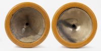 HEADLAMPS: Two large headlamps with no lenses or internals, diameter 28cm, no markings evident