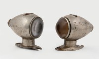SPOT / SIDE LAMPS: Two Butlers Atlantic (UK) torpedo style spot / side or mount lamps, with large clear lens and small red lens to rear, both 11cm long