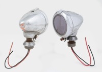 MOUNT LAMPS: Two small mount torpedo style lamps, lens diameter 5cm, length 8cm - 2