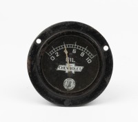 CHEVROLET: A circa late 1910s or early 1920s Chevrolet oil pressure gauge, diameter overall 6.5cm