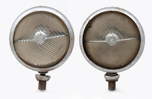 LUCAS: Two Lucas 'King of the Road' FT57 headlamps, 15cm lens width, ribbed glass lens