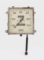 SMITHS: A Smiths (England) 70 MPH US1007 square shaped speedometer, believed to suit Austin A40 Somerset models, width overall 8.5cm