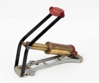 FOOT PUMP: A Kismet-Duplex (England) brass, two stage foot pump, 40cm long - 2