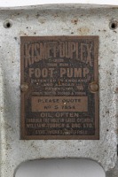 FOOT PUMP: A Kismet-Duplex (England) brass, two stage foot pump, 40cm long - 3