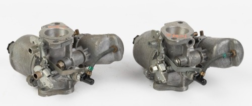 S.U. CARBURETTORS: Two S.U. carburettors model HS4, one marked AUD325F & other AUD135F, inlet size both 3.8cm, believed to suit MG