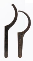 HOOK WRENCH: Two vintage hook wrenches, both approx 45cm long