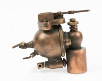 ALPHA CARBURETTOR: A solid brass carburettor made by Alpha (Australia), Model D, believed to suit marine engines, stamped 'Simplex' on top