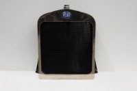 DELAGE: A reconditioned circa mid 1920s Delage DI radiator with enamel badge, core & surround, with new core & recently re-nickelled, 72cm high, 54cm wide
