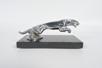 JAGUAR: A circa late 1940s Jaguar 'leaping Jaguar' mascot, to suit SS, MkIV & MkV, 20cm long, affixed to timber base - 3