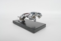 JAGUAR: A circa late 1940s Jaguar 'leaping Jaguar' mascot, to suit SS, MkIV & MkV, 20cm long, affixed to timber base - 5