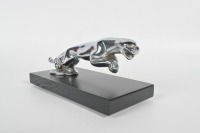 JAGUAR: A circa late 1940s Jaguar 'leaping Jaguar' mascot, to suit SS, MkIV & MkV, 20cm long, affixed to timber base - 5