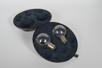 BULB HOLDERS: Two original bulb holder containers, includes one Condor holder and one Atlantic holder - 8