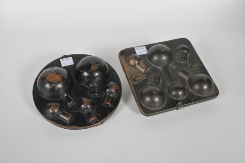 BULB HOLDERS: Two original bulb holder containers, includes one Condor holder and one Atlantic holder