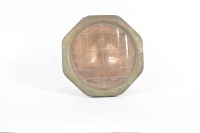 HEADLIGHT: A large circa 1920s headlight with dome shaped housing & octagonal lens surround, with Macbeth-Evans Liberty lens, lens diameter 21.5cm - 2