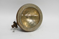 AMERICAN FLATLITE HEADLIGHT: A circa 1920s American Flatlite Co. drum style headlight, lens diameter 19cm