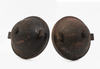 HEADLAMPS: A stirrup headlamp pair with 'Smithlens' lenses, lens width 20cm, believed to suit circa 1915 Overland model - 2