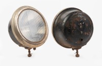 HEADLAMPS: A headlamp pair, each lens branded 'Twin Beam - Monogram', lens width 19cm - 2