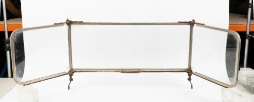 AUSTER SCREEN: A veteran Auster rear screen, length between mounting bolts 72cm, overall length when fully opened 1.36m