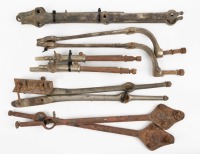 WINDOW STANCHIONS: A group of window stanchions of varying sizes