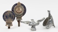 BADGES / MASCOTS: A group of four badges & car bonnet mascots