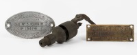 STEAM ENGINE WHISTLE: A steam engine whistle, 19cm long, no markings and two Ruston & Hornsby manufacturers plaques