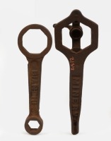 SPANNERS: Two early spanners, includes a Minerva spanner, 73mm width and a Bianchi spanner, 56mm width