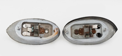 LUCAS: Two Lucas L549 rear stop light housings, commonly used on British makes of the 1950s & 1960s