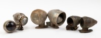 SPOT / SIDE LIGHTS: Three pairs of small incomplete or damaged torpedo style spot / side lamps