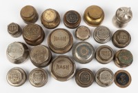 HUB / RADIATOR CAPS: An assortment of hub & radiator caps mostly from US makes